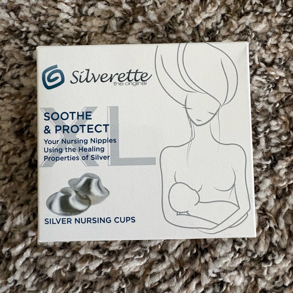 Silverettes Silver Nursing Cups Box - White and Silver